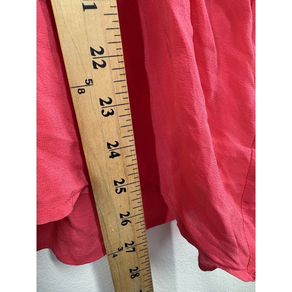 Petticoat Alley 100% Silk Short Sleeve Top Blouse Size Large Pink - Picture 6 of 9